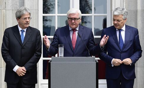 Frank-Walter Steinmeier speaks at a news conference on June 25.