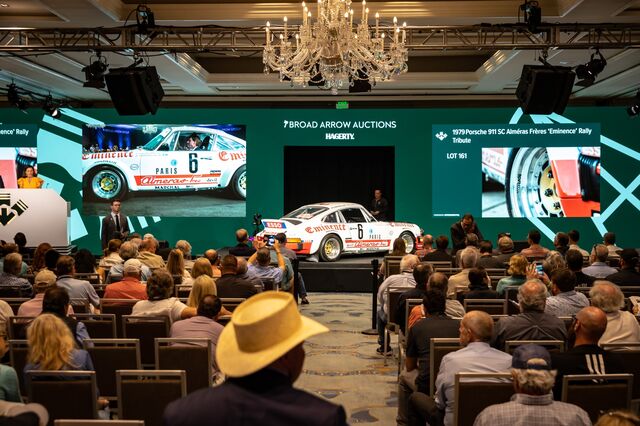 The auction of a 1979 Porsche 911 SC Alméras Frères ‘Eminence’ Rally Tribute at the Amelia show.