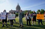 Abortion-rights supporters rally at the State Capitol&nbsp;in Oklahoma City on&nbsp;May 3.