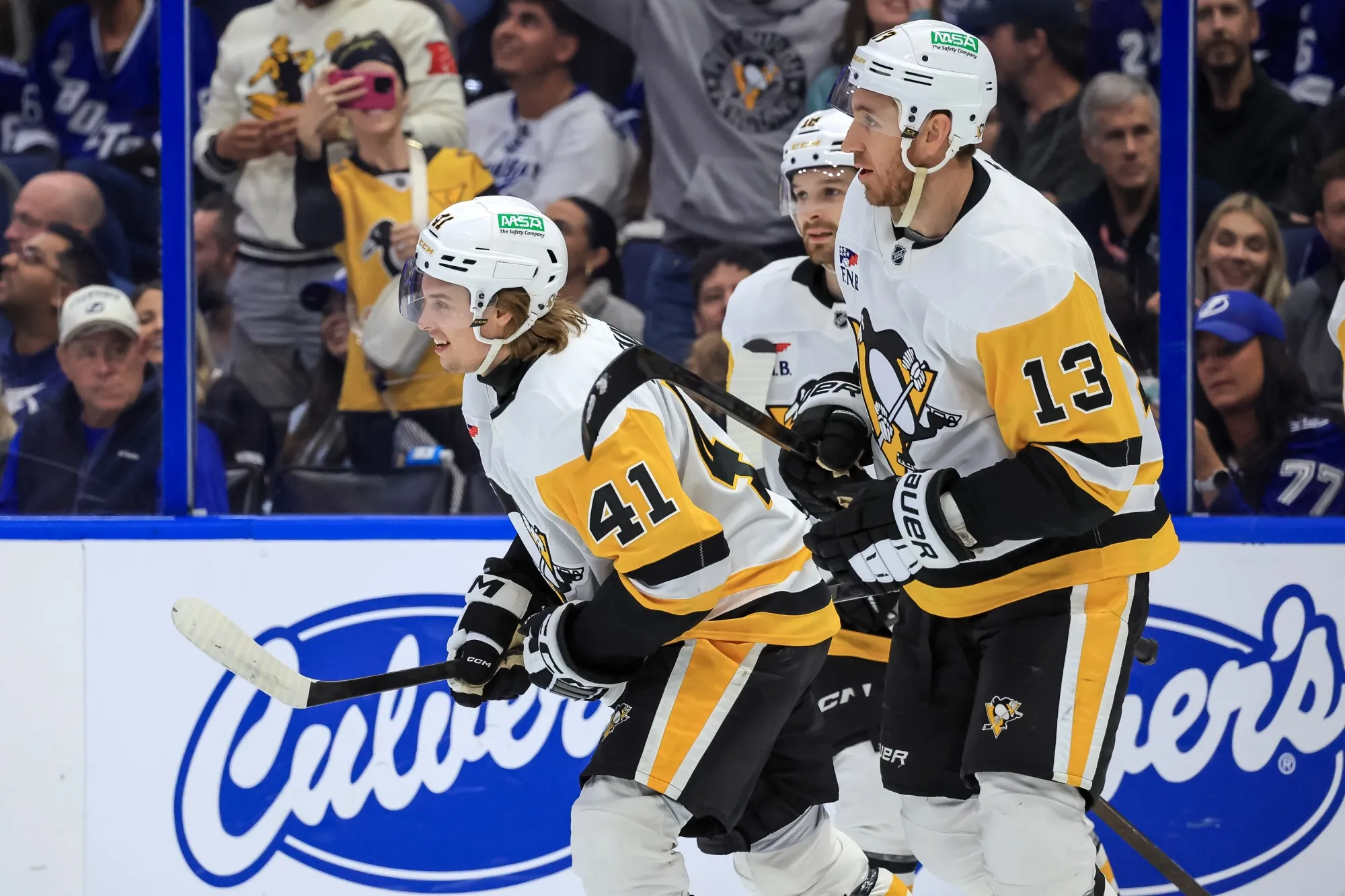 The Pittsburgh Penguins during a game in Tampa, Florida, on Dec. 4.