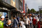 Pedestrians in a shopping zone in the Kizilay district of Ankara.