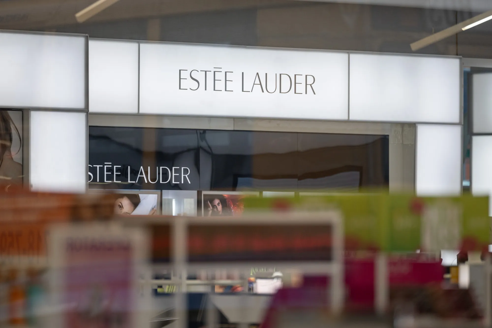 An Esteee Lauder display at a store in New York.