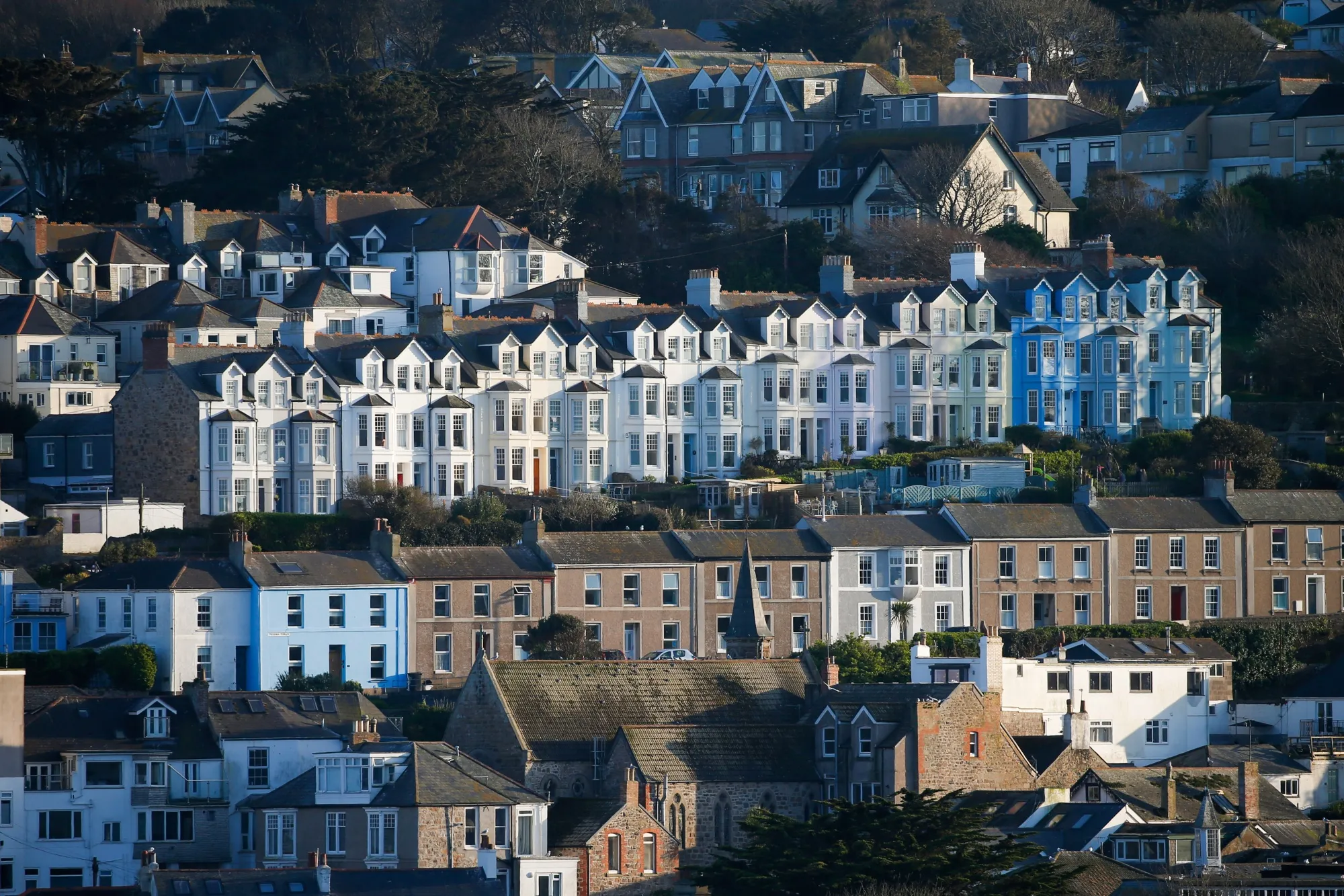 Houses in Cornwall, UK.