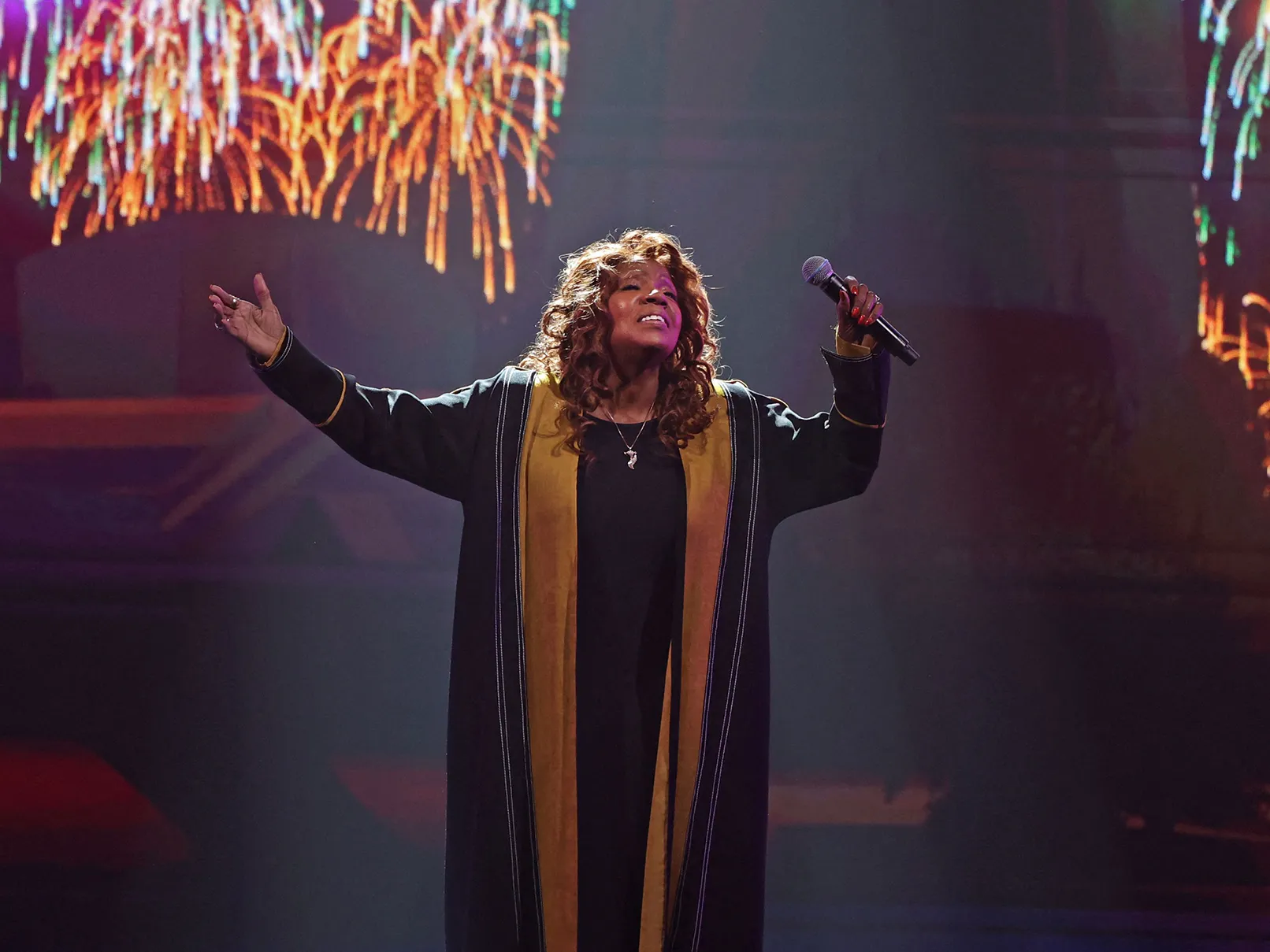 Gloria Gaynor performs during the opening ceremony of the annual Future Investment Initiative&nbsp;conference in&nbsp;Riyadh on Oct.&nbsp;26.