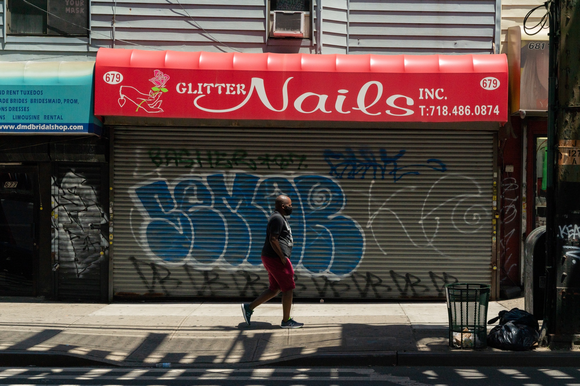 A closed nail salon in the Williamsburg neighborhood in the Brooklyn borough of New York.