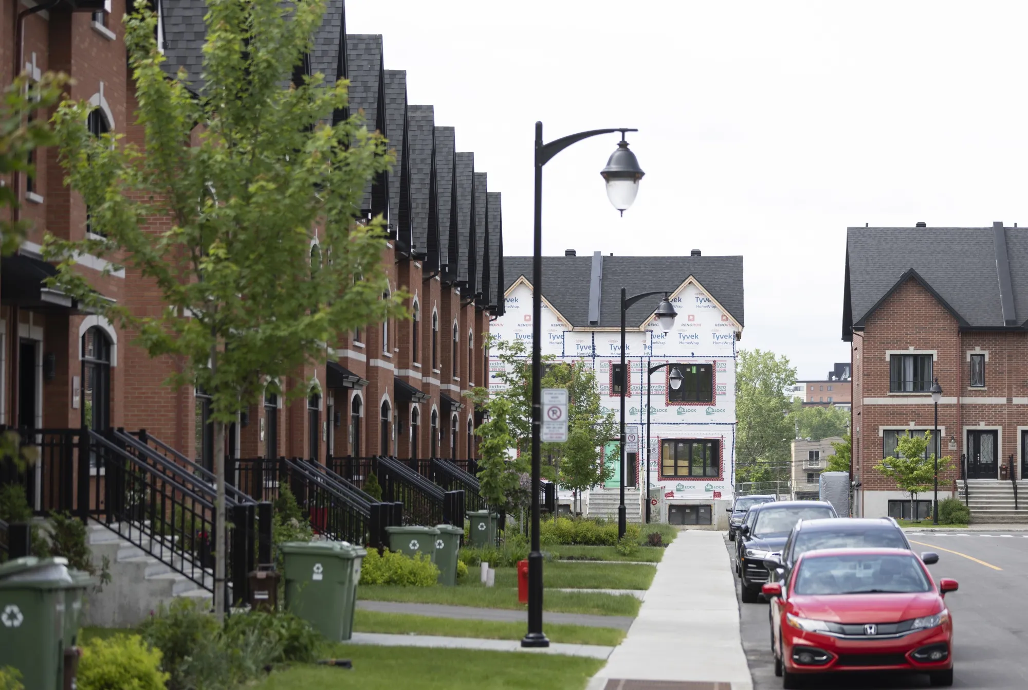 Homes under construction in Lasalle, Quebec. Prices fell 0.8% on a monthly basis, with cities in Ontario showing the biggest declines.