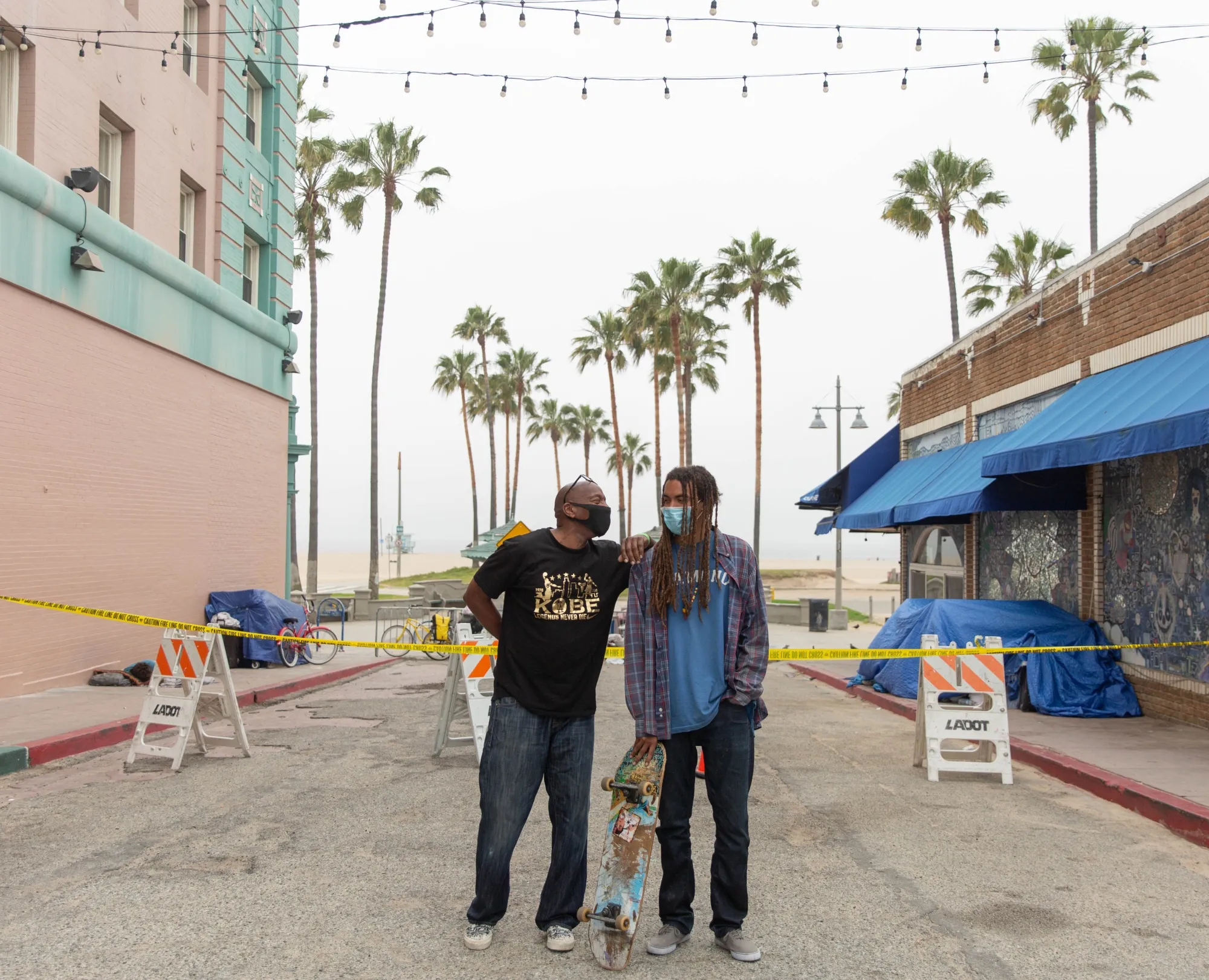 Conrad Wallace and his son, Calvin, in Los Angeles&nbsp;on&nbsp;Wednesday.