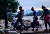 Central American migrants arrive in Ciudad Hidalgo in Chiapas State, Mexico, after illegally crossing the Suchiate river from Tecun Uman in Guatemala on a makeshift raft.&nbsp;