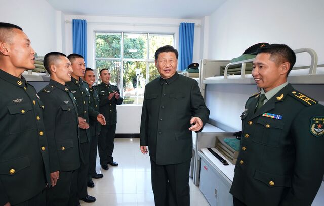 Xi talks with soldiers in southwest China's Yunnan Province, in 2020.