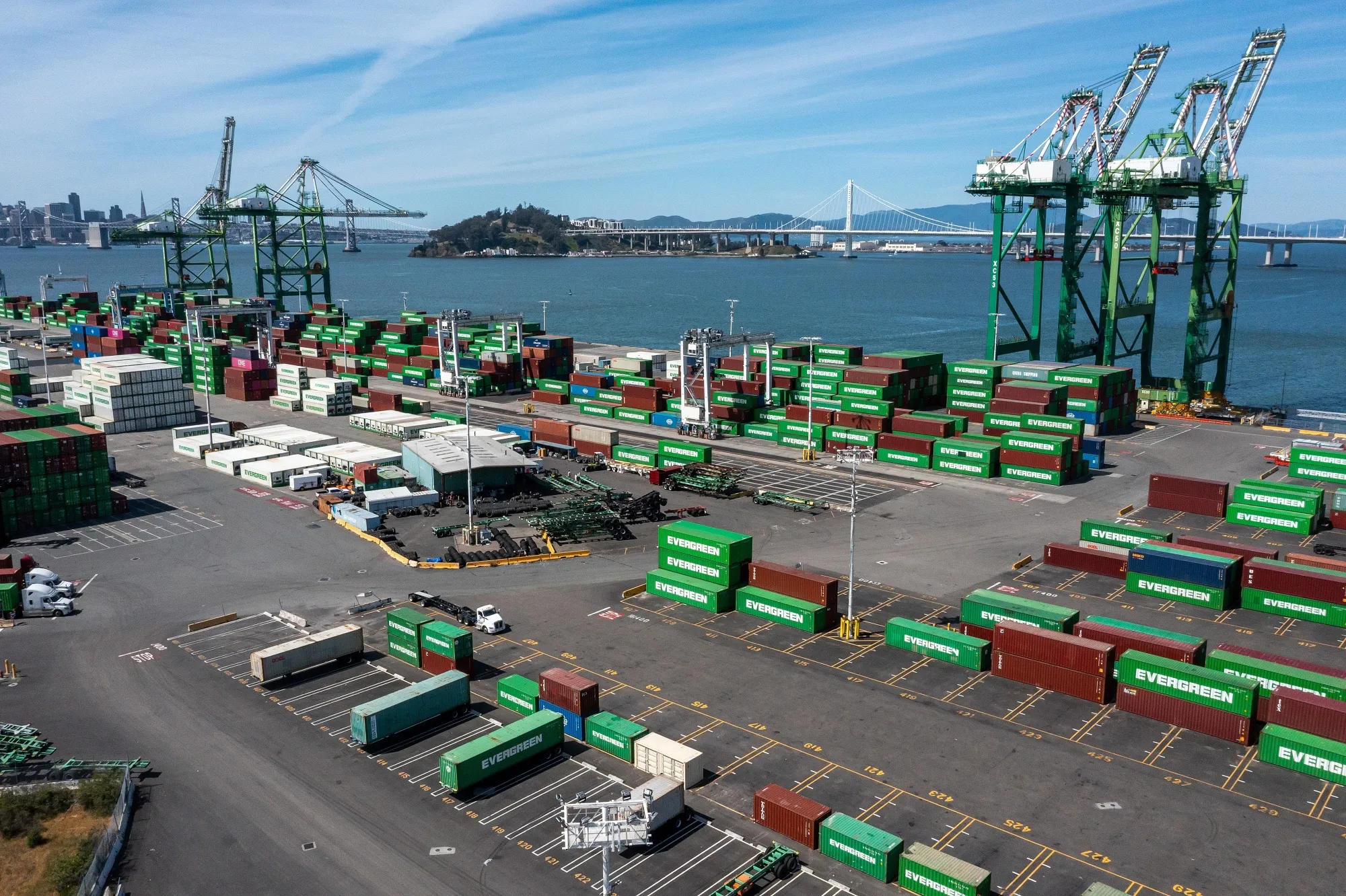 Containers at the Port of Oakland in Oakland, California.