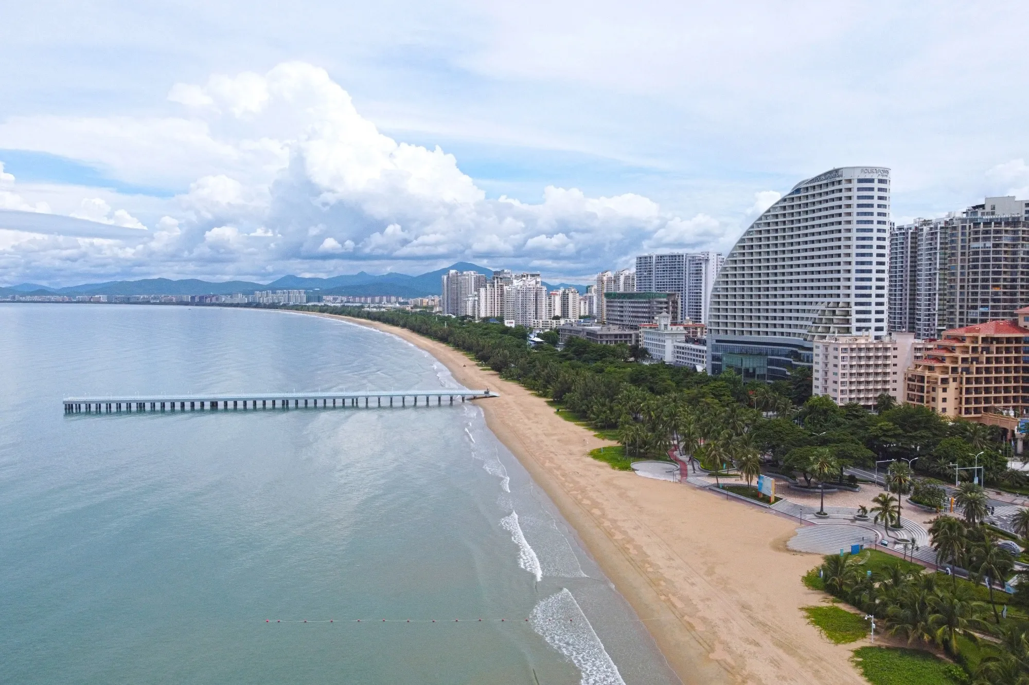An closed beach due to a Covid-19 in Hainan, on Aug. 6.