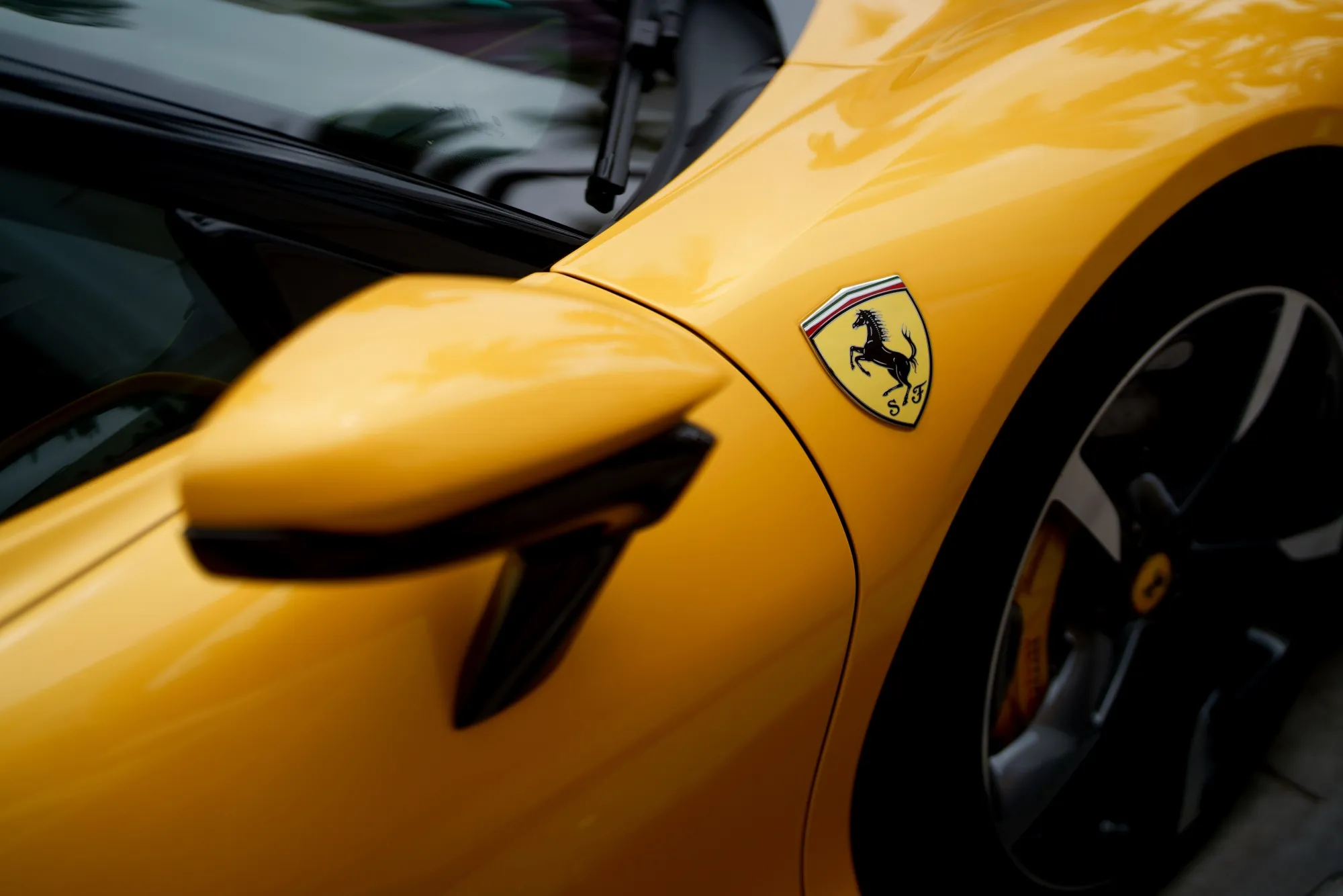 A Ferrari on Rodeo Drive in Beverly Hills, California.