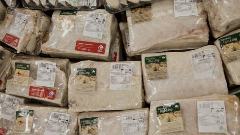 Packaged cod cuts for sale.