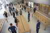 Products are displayed at an Apple store in San Francisco.