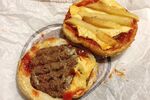 An unofficial French fry cheeseburger at Burger King