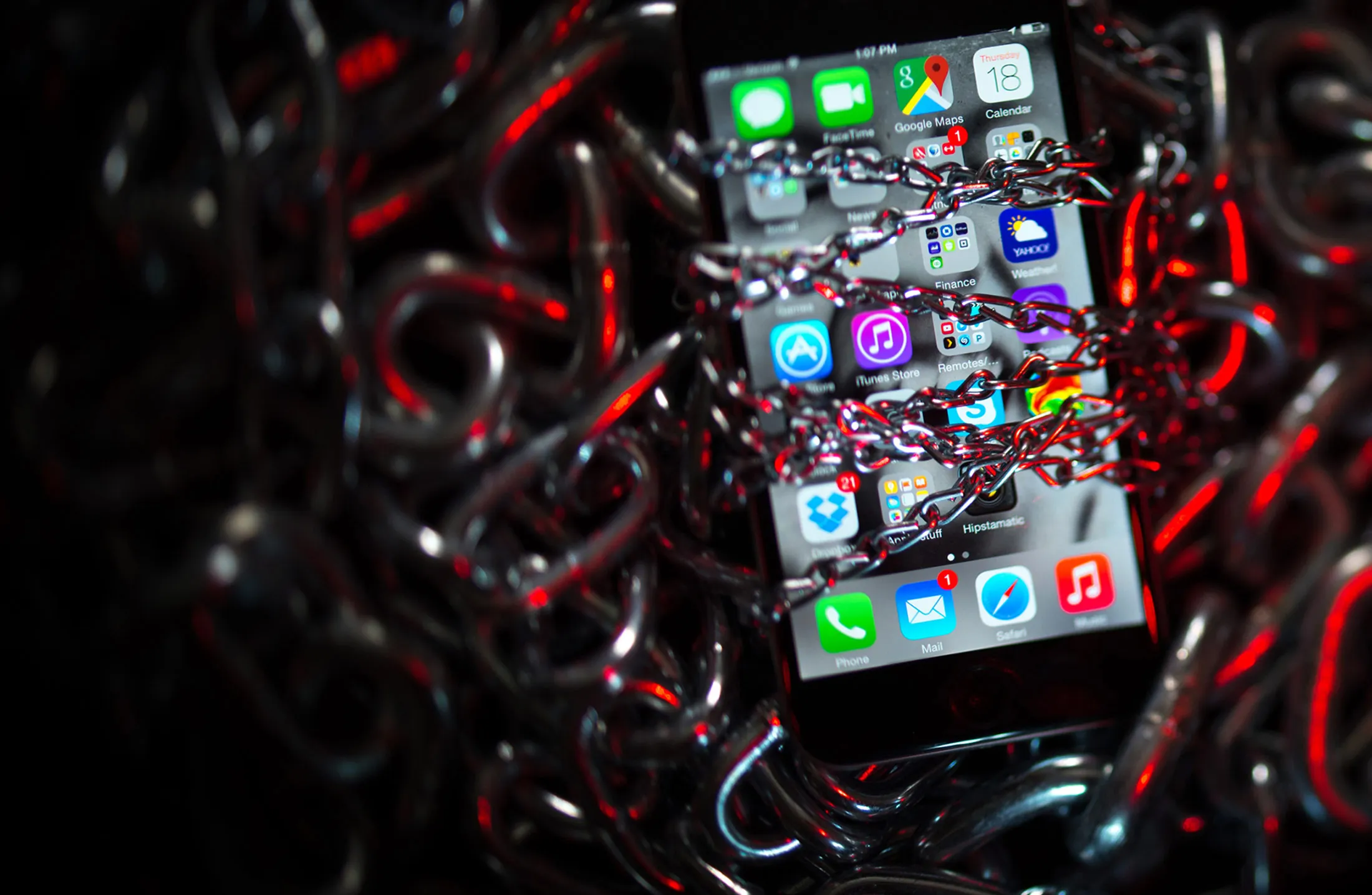 Phone in chains
