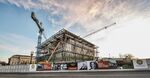 The National Museum of African American History and Culture, pictured under construction at sunrise in March.