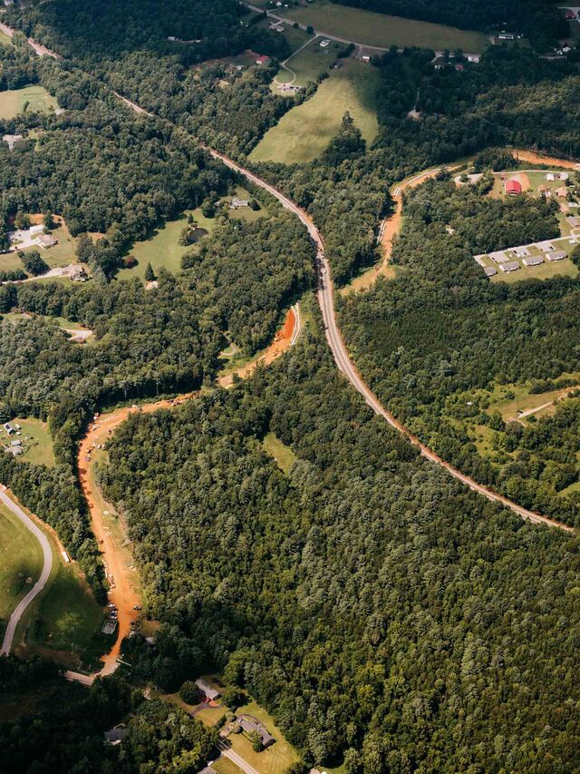 Mountain Valley Pipeline path in Rocky Mount, Virginia