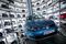 One of the glass silos used as storage for new cars at the VW Autostadt complex in Wolfsburg