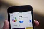 The Slack Technologies Inc. application is displayed in the App Store on an Apple Inc. iPhone.