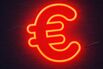 Euro Symbol Shaped  Neon Light On Black Wall - Currency Exchange Concept