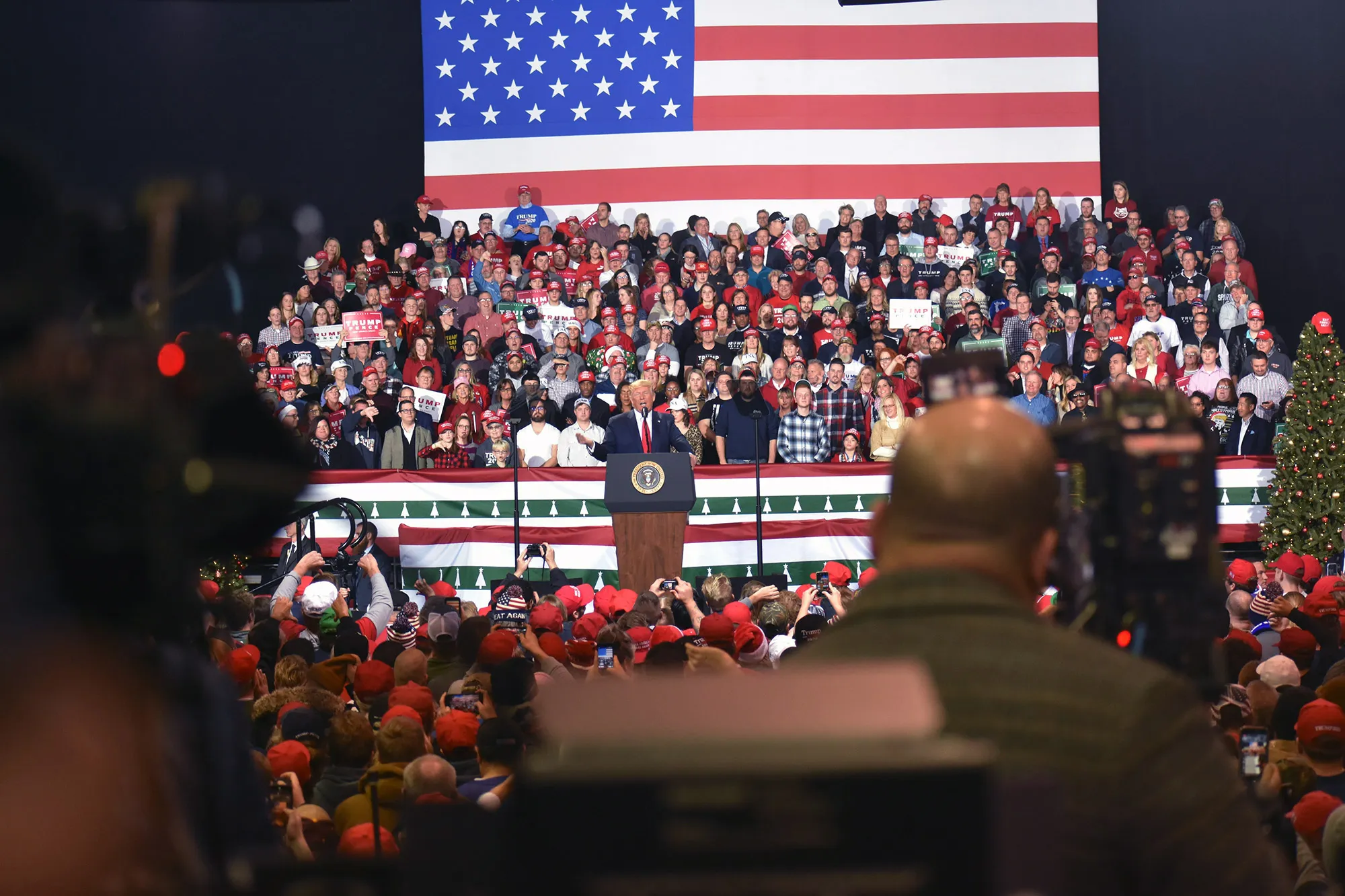 Donald Trump speaks during a Keep America Great Rally in Battle Creek, Michigan on Dec,&nbsp;18.&nbsp;