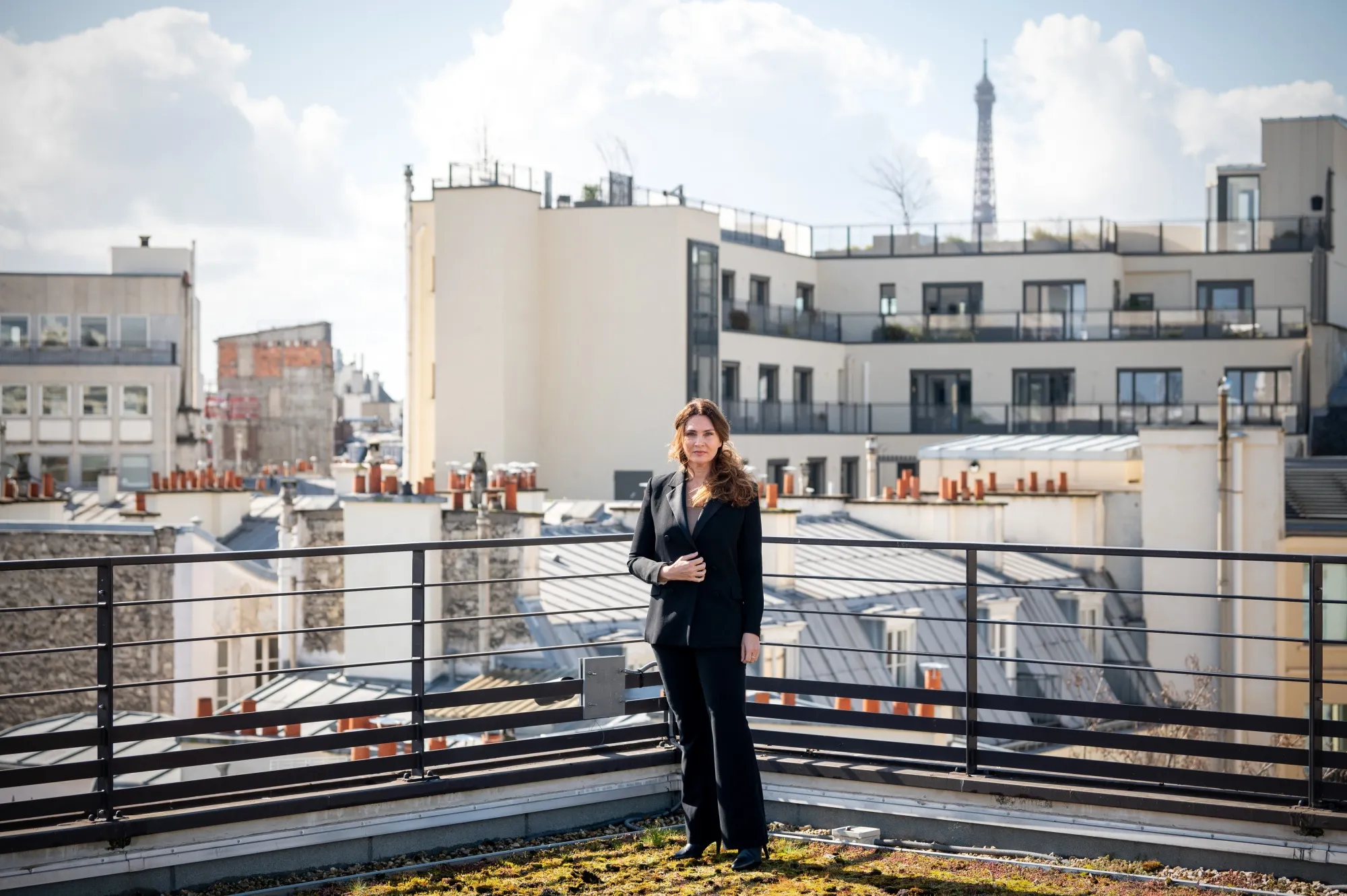 Bank of America’s Vanessa Holtz on the bank's office rooftop in Paris.
