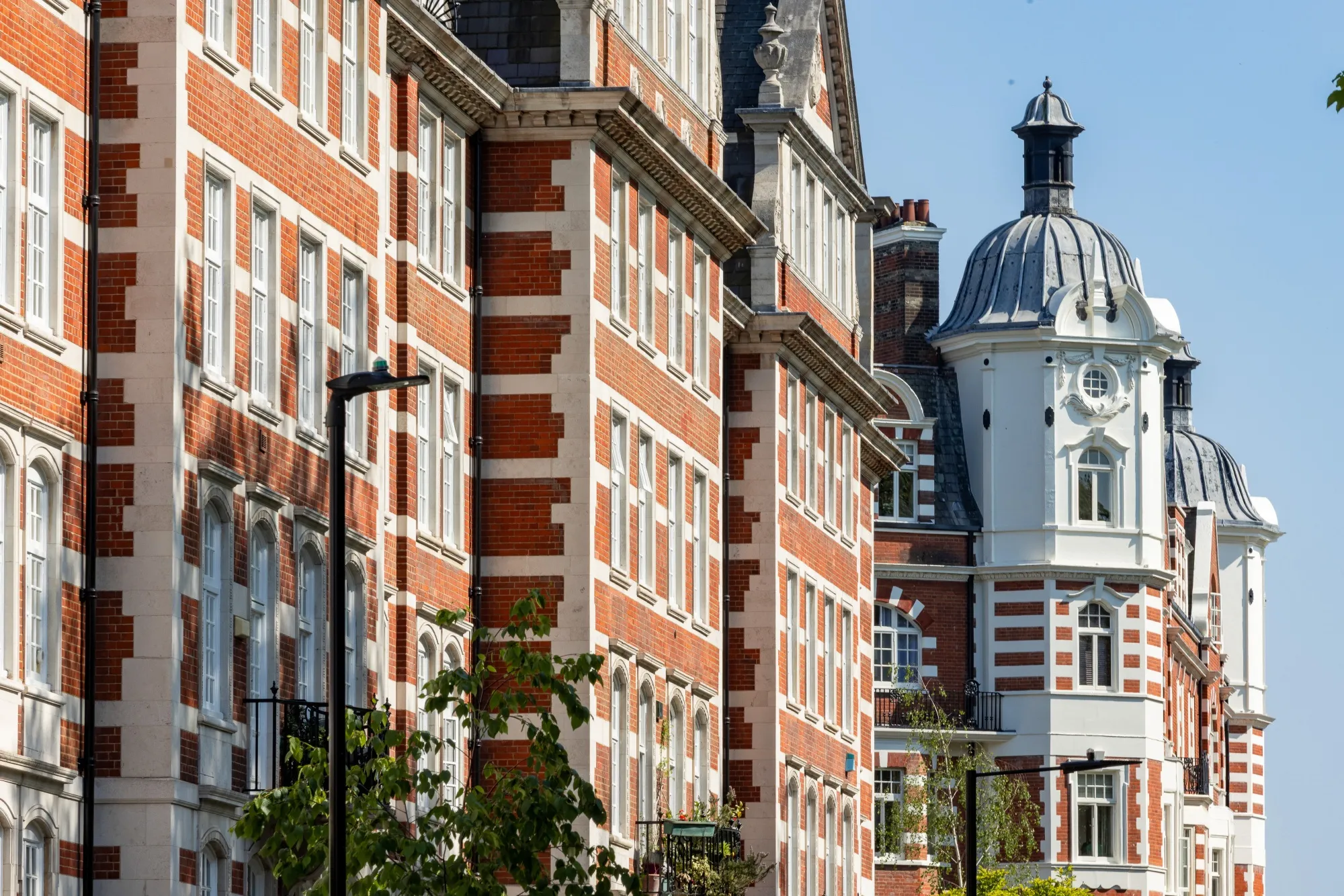 Apartment blocks in the St. John's Wood district of London.