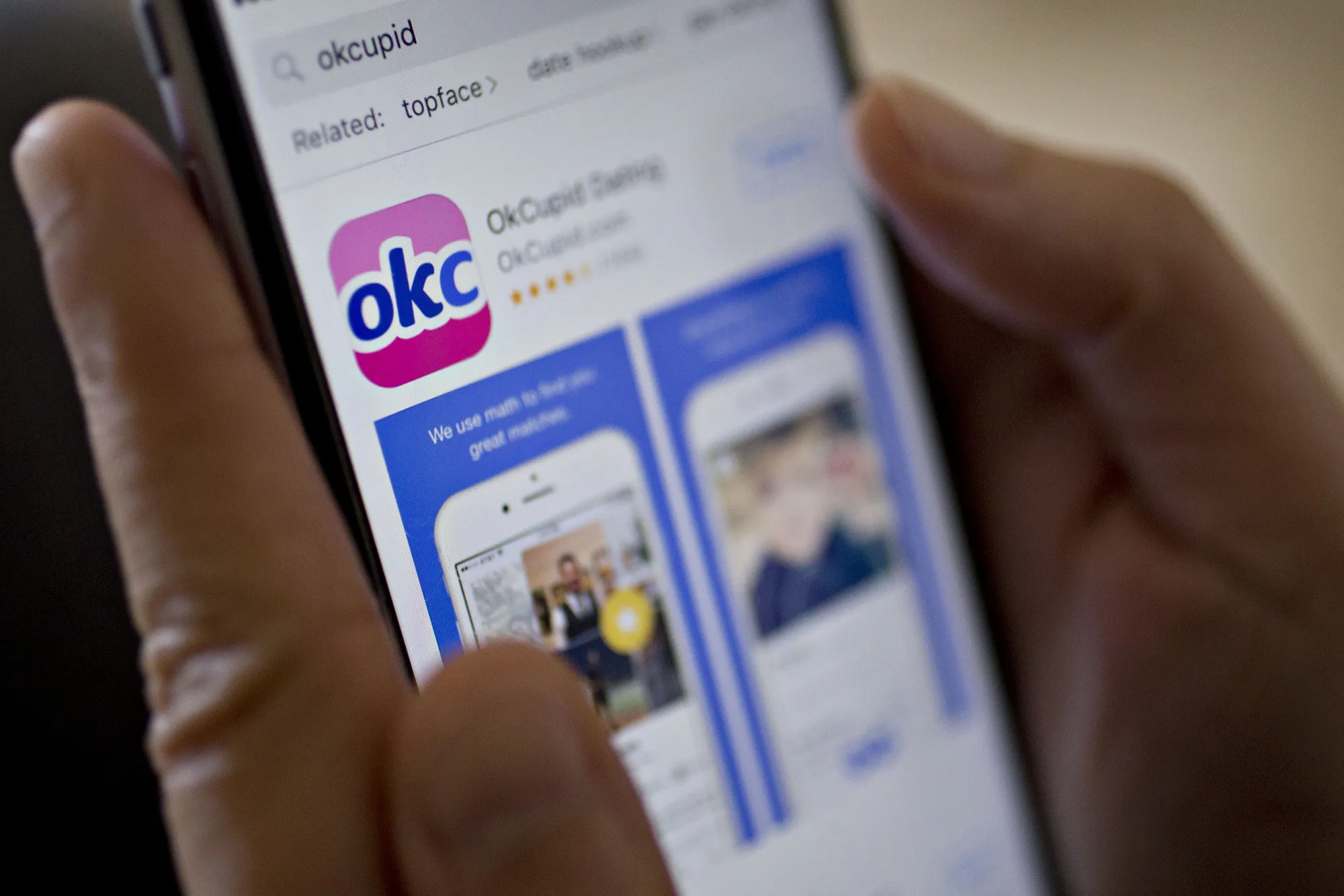 The OkCupid app.