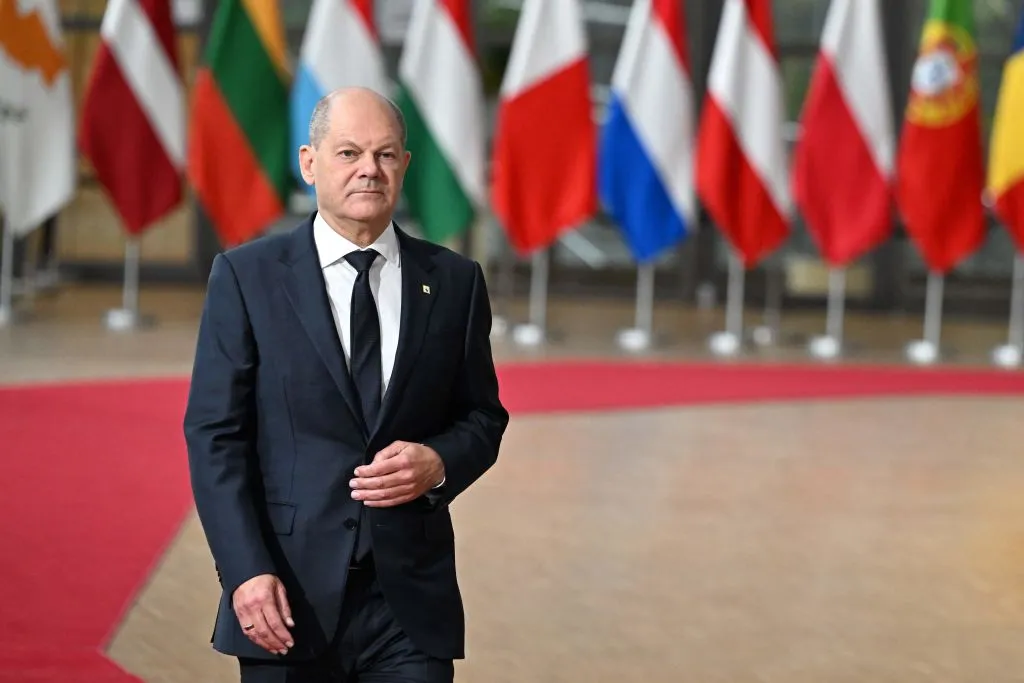 Olaf Scholz at the EU leaders Summit.
