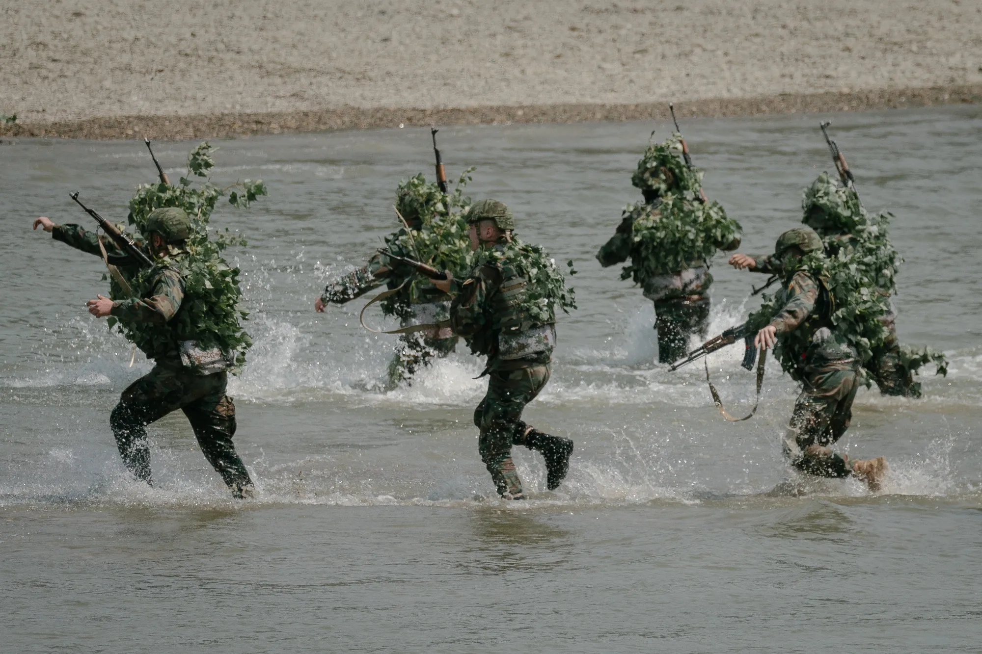 Romanian and Moldovan soldiers take part in a military exercise in Suraia, Romania, in June.