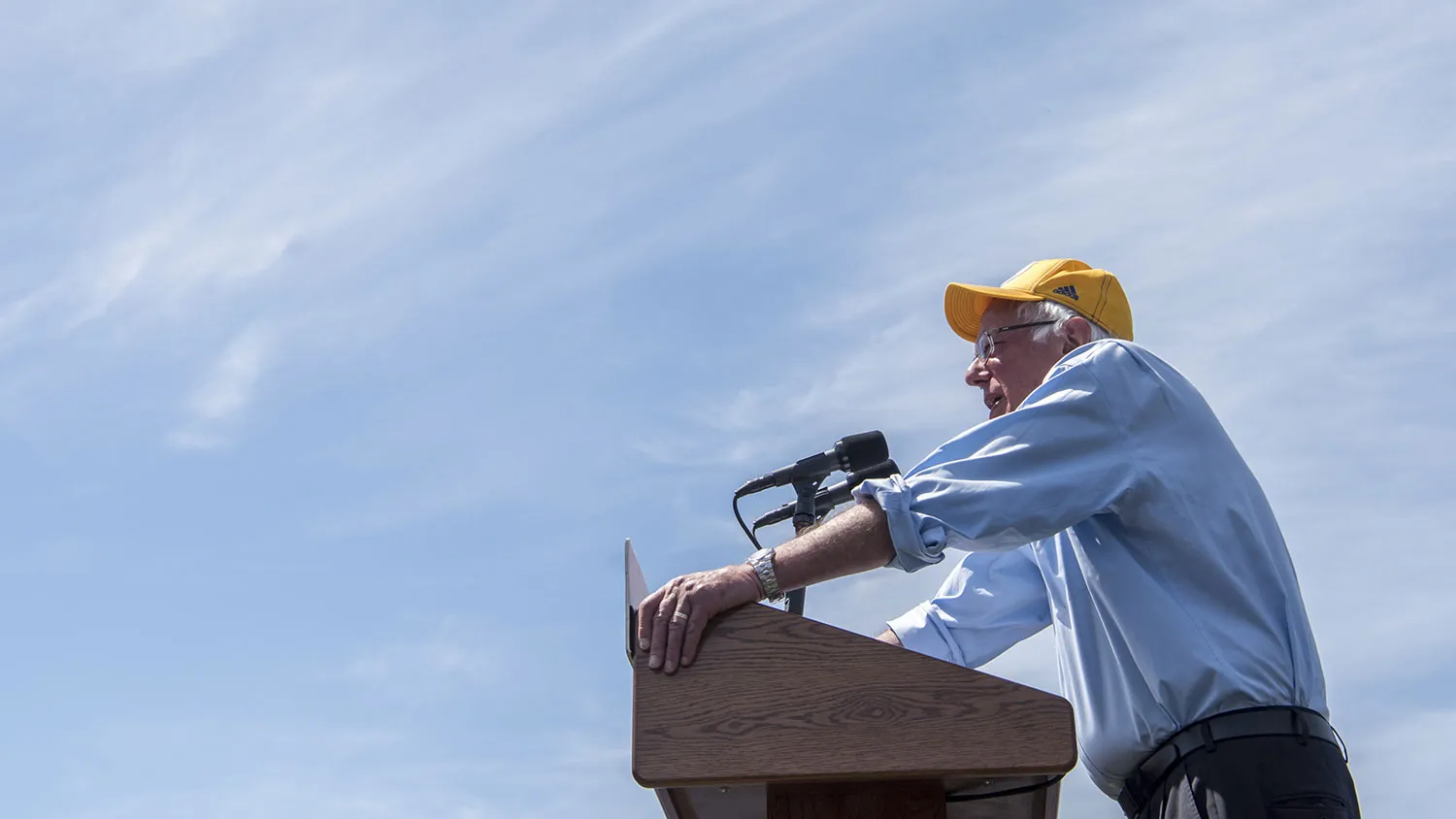 Senator Bernie Sanders speaks during a campaign event in Palo Alto, California, on June 1, 2016.
