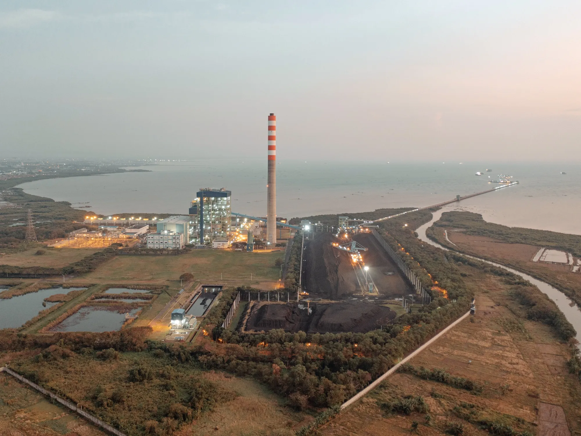 The Cirebon-1 coal-fired power plant in Cirebon, West Java, Indonesia.