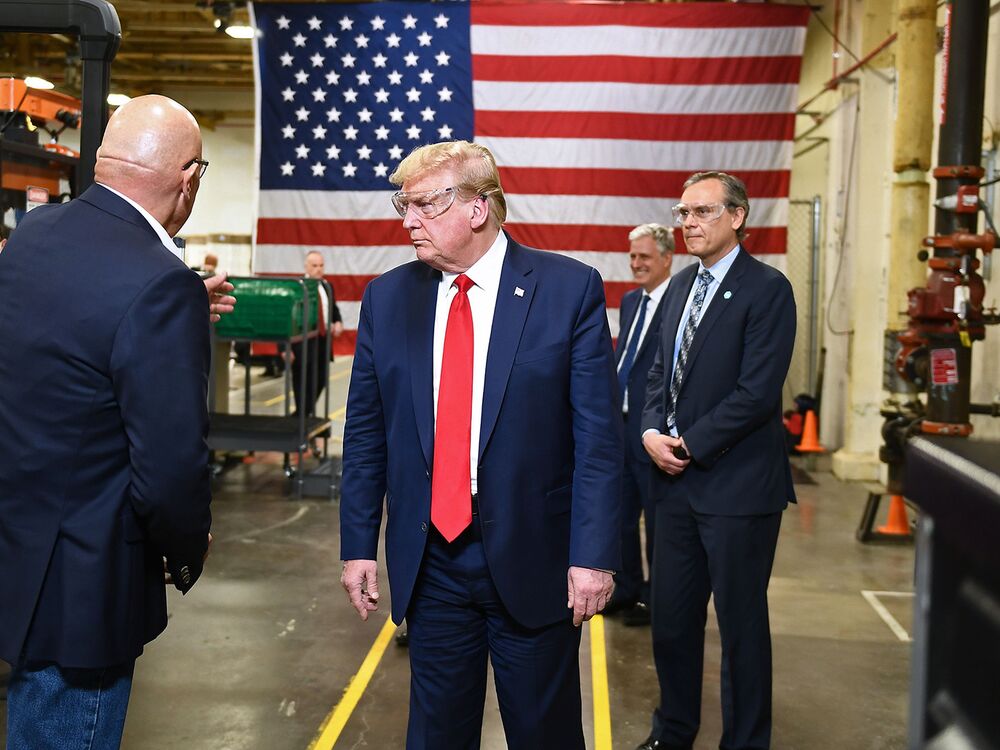 Donald Trump tours the Honeywell International Inc. plant in Phoenix, Arizona, on May 5.