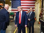 Donald Trump tours the Honeywell International Inc. plant in Phoenix, Arizona, on May 5.