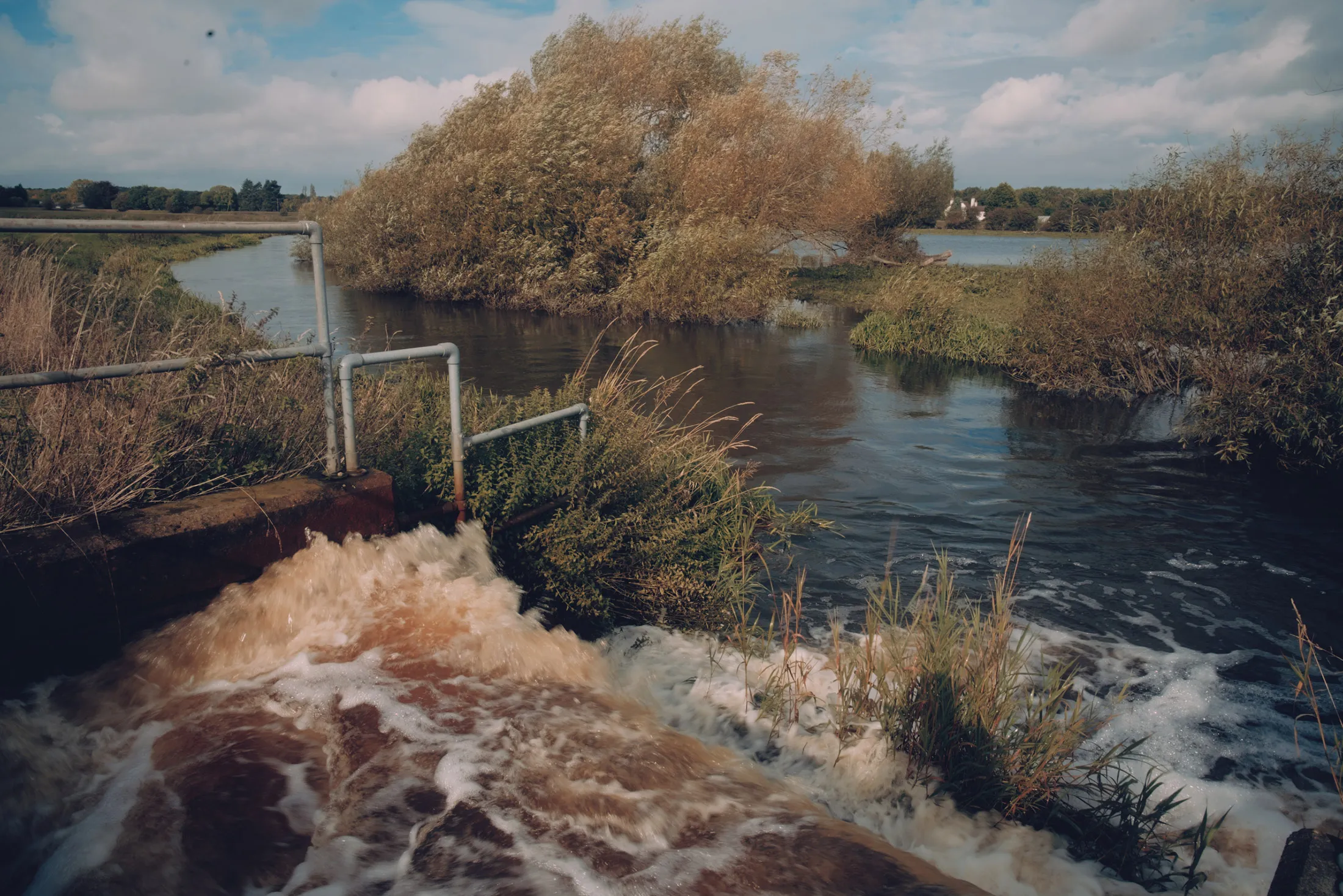 Flooding from the River Idle near Retford on Oct. 7, 2024.