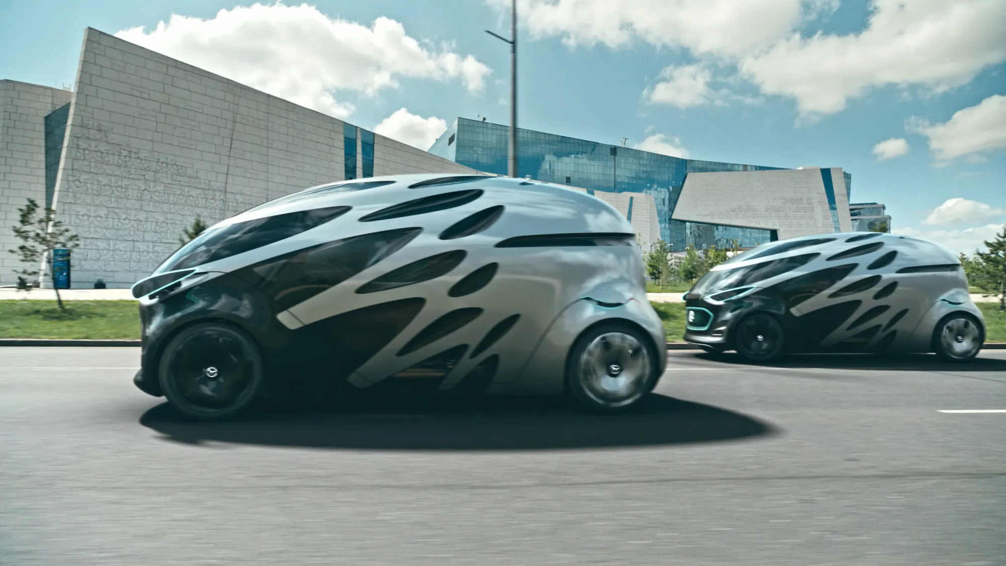 Mercedes-Benz autonomous electric twin-purpose vehicle.