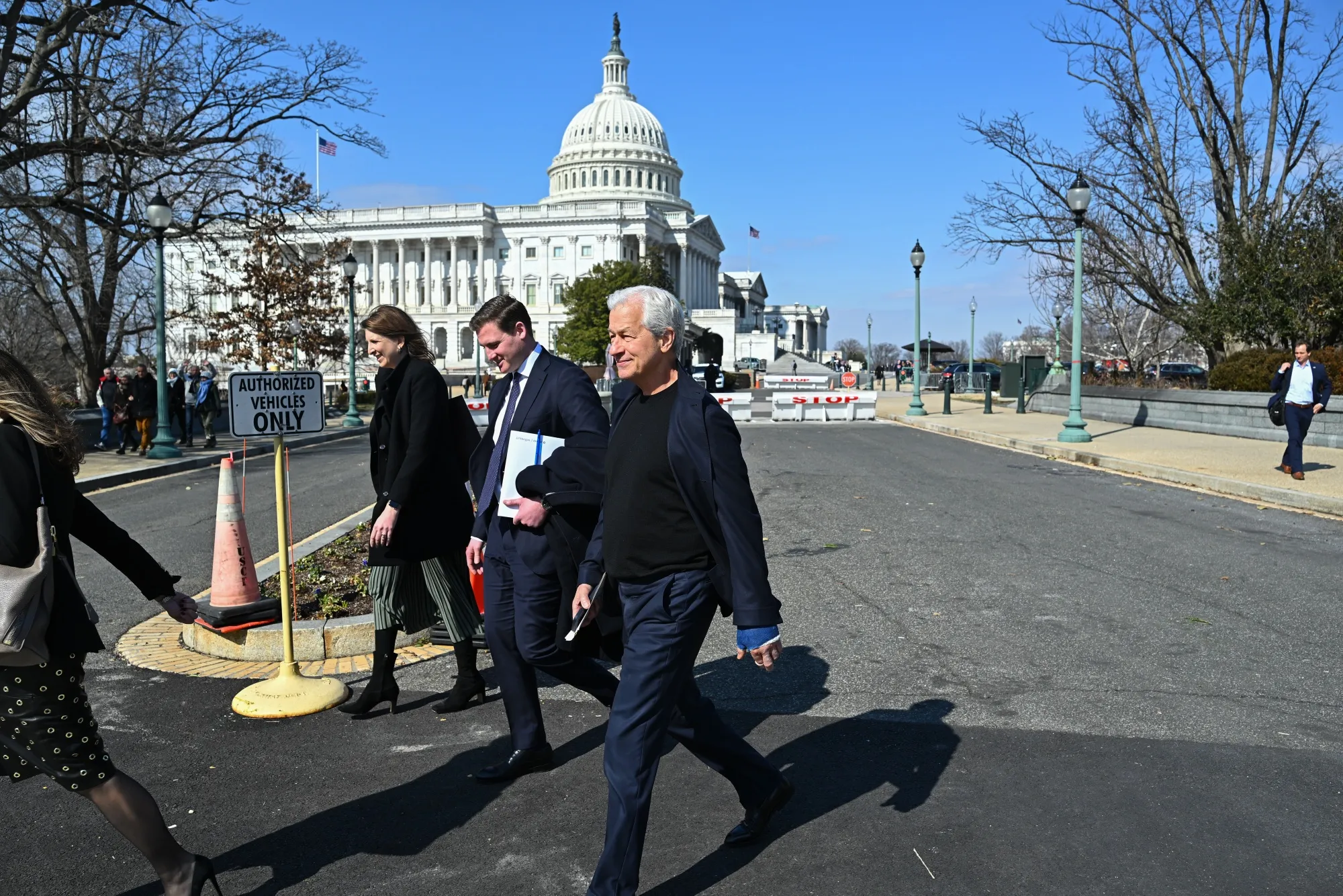 JPMorgan Chase CEO Jamie Dimon at the US Capitol on Wednesday; he’s raising concern about the quality of some private credit deals.