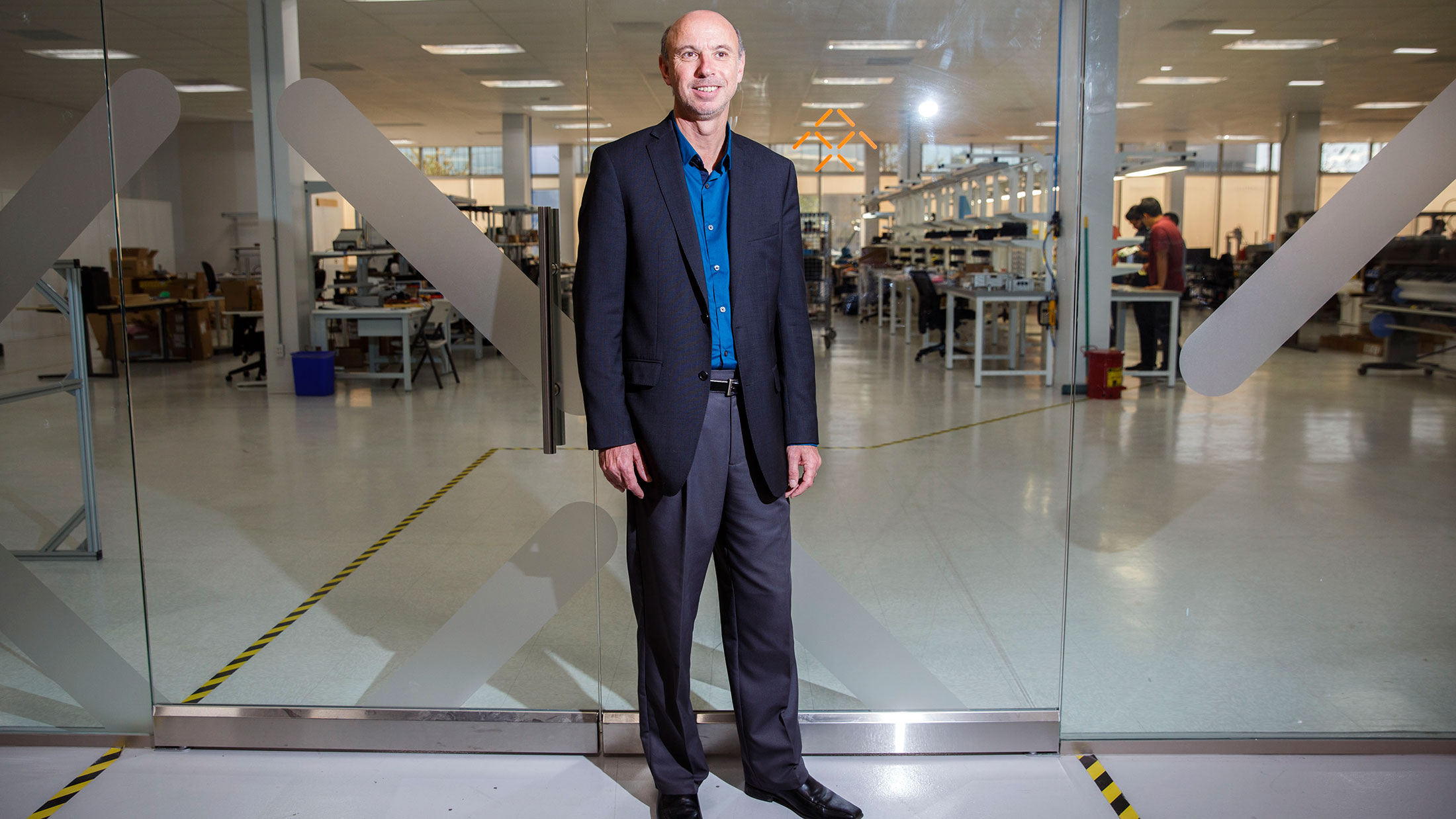 Nick Sampson stands for a photograph at the headquarters of  Faraday Future in Gardena, California, on Nov. 4, 2015.
