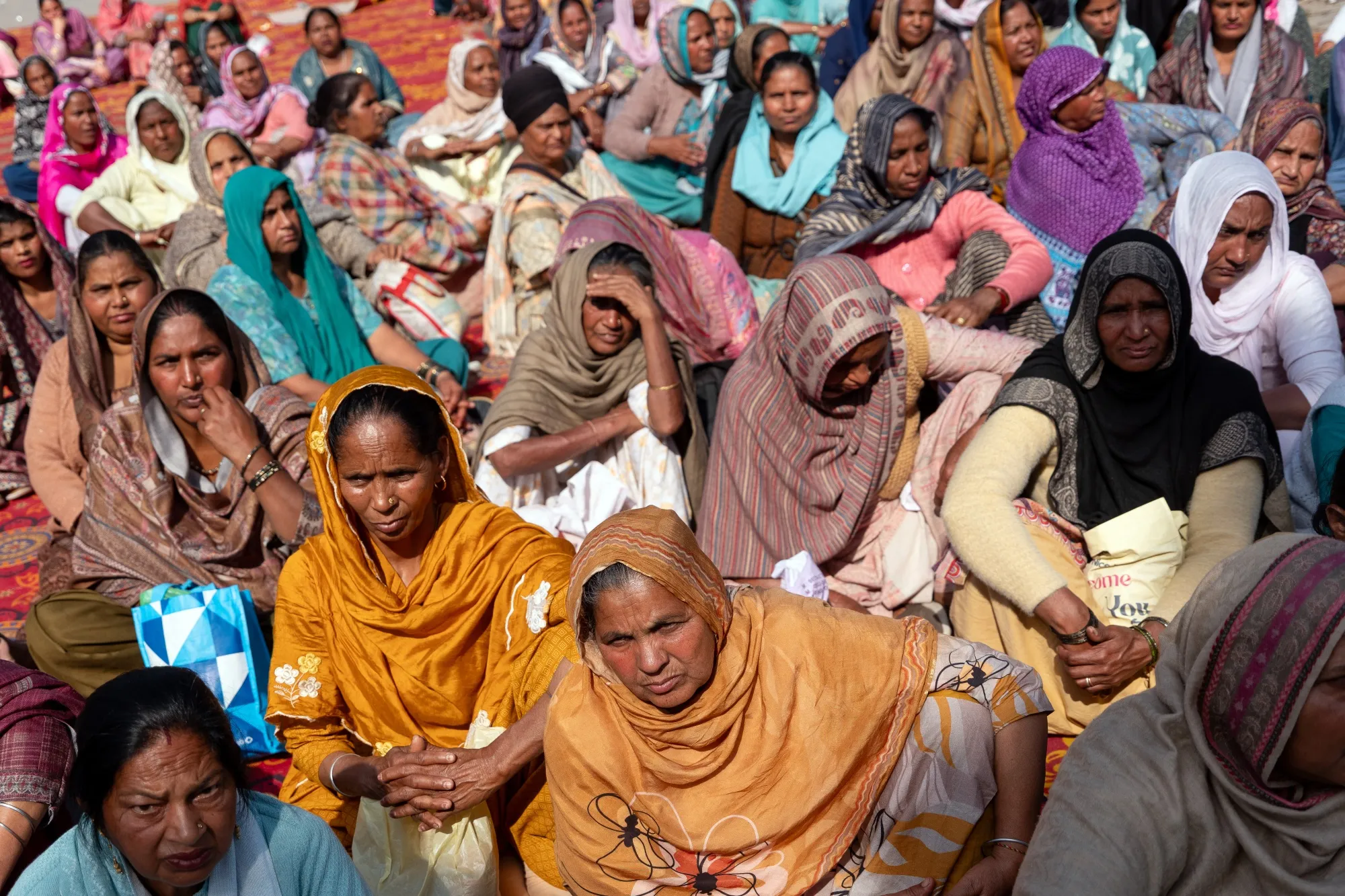 Farmers, rural and industrial workers during a protest in Patiala, Punjab,&nbsp;on&nbsp;Feb. 12.