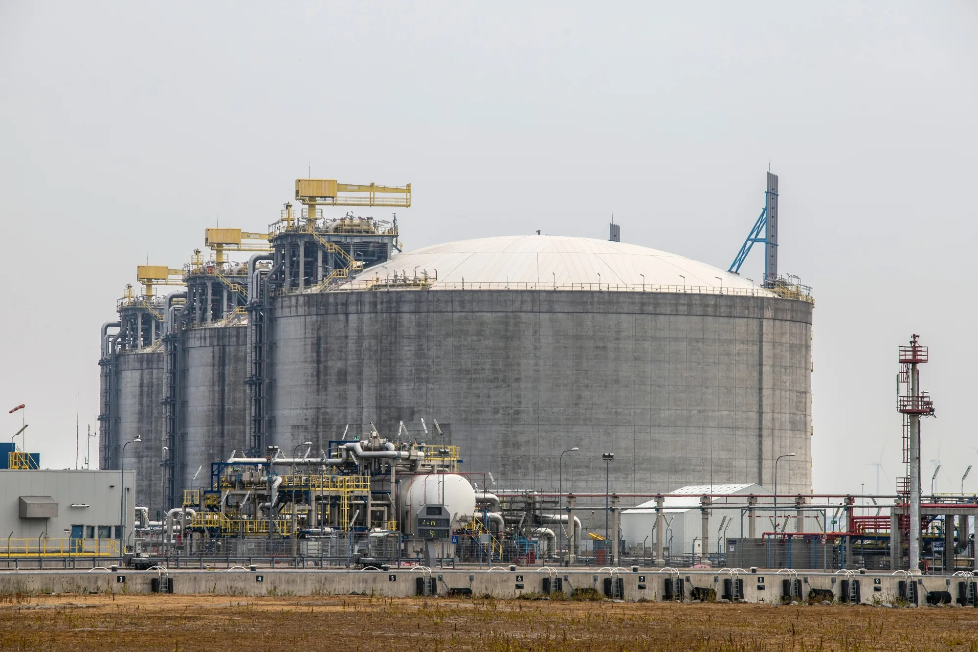 Gas storage at the Port of Rotterdam, Netherlands.