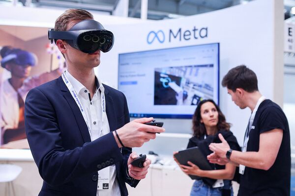 Meta Quest Pro VR goggles.