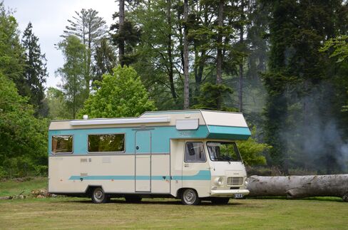 A 1978 Peugeot J7 camper van.