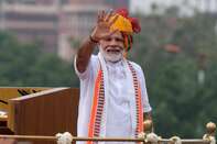 India Prime Minister Narendra Modi At Red Fort For Independence Day Celebrations