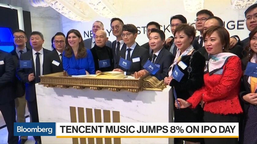 Tencent Music Climbs In Trading Debut After $1.1 Billion IPO - Bloomberg