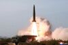 North Korean government shows a test of weapon systems, in North Korea.