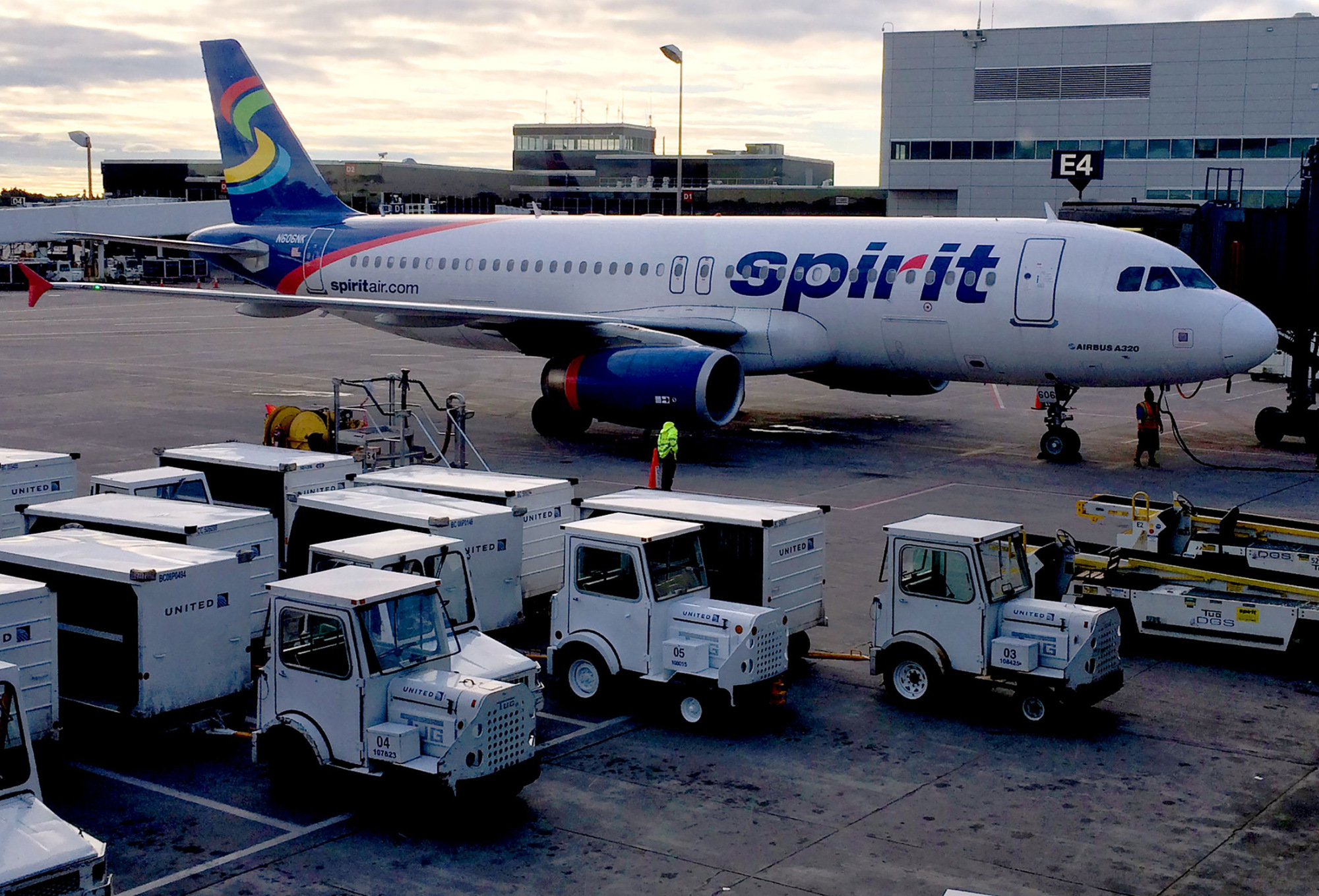 A Spirit Airlines plane at Minnepaolis-St.Paul International Airport on June 2, 2016.
