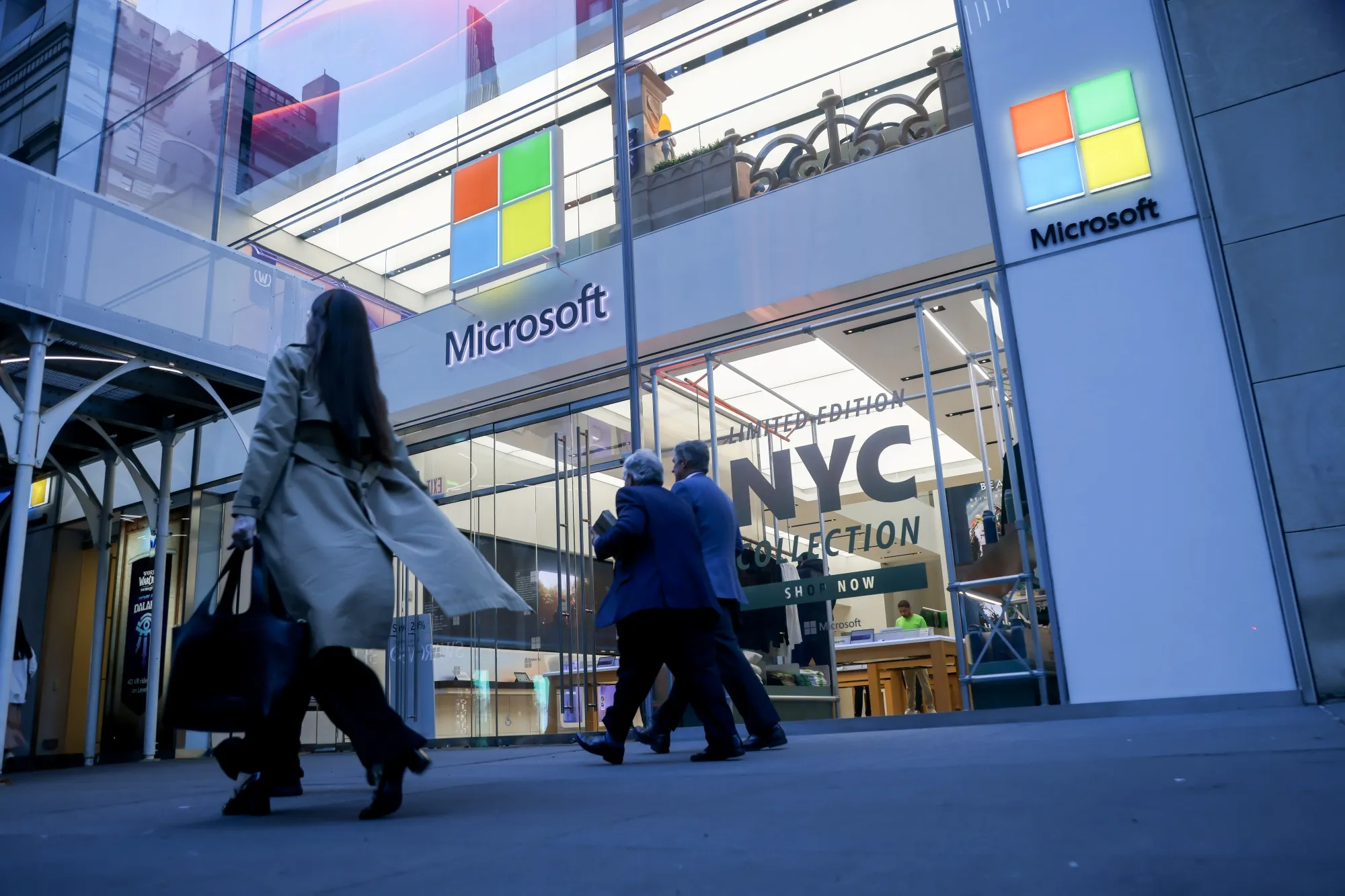 Una tienda de Microsoft en Nueva York, EE. UU., el lunes 27 de abril de 2026. Microsoft Corp. tiene previsto publicar sus resultados financieros el 29 de abril.