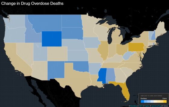 U.S. Drug Overdose Deaths Eased in 10 States, CDC Data Show
