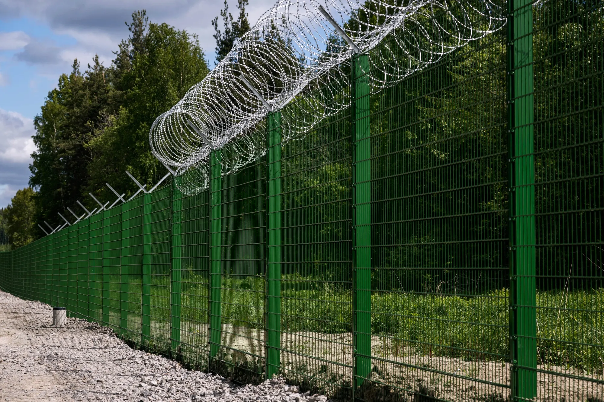 A stretch of fence separating Russia and Finland near Imatra, in southeast Finland.